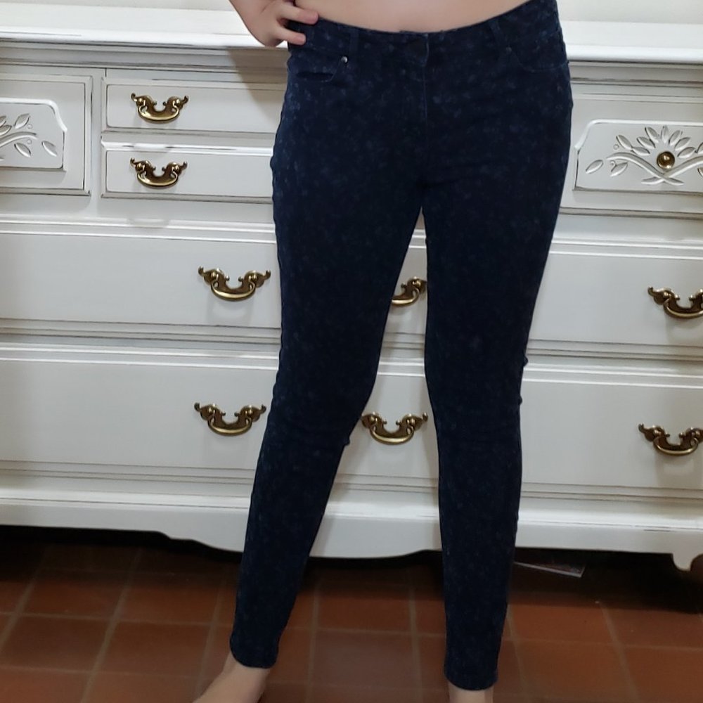 Zara Woman Slim Fit Skinny Jeans  Floral Pattern